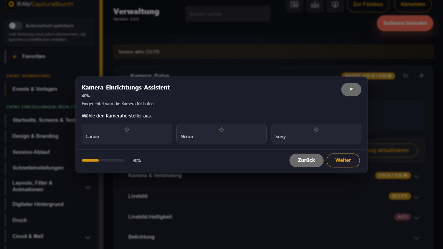 Kamera-Assistent bei der Wahl des Herstellers
