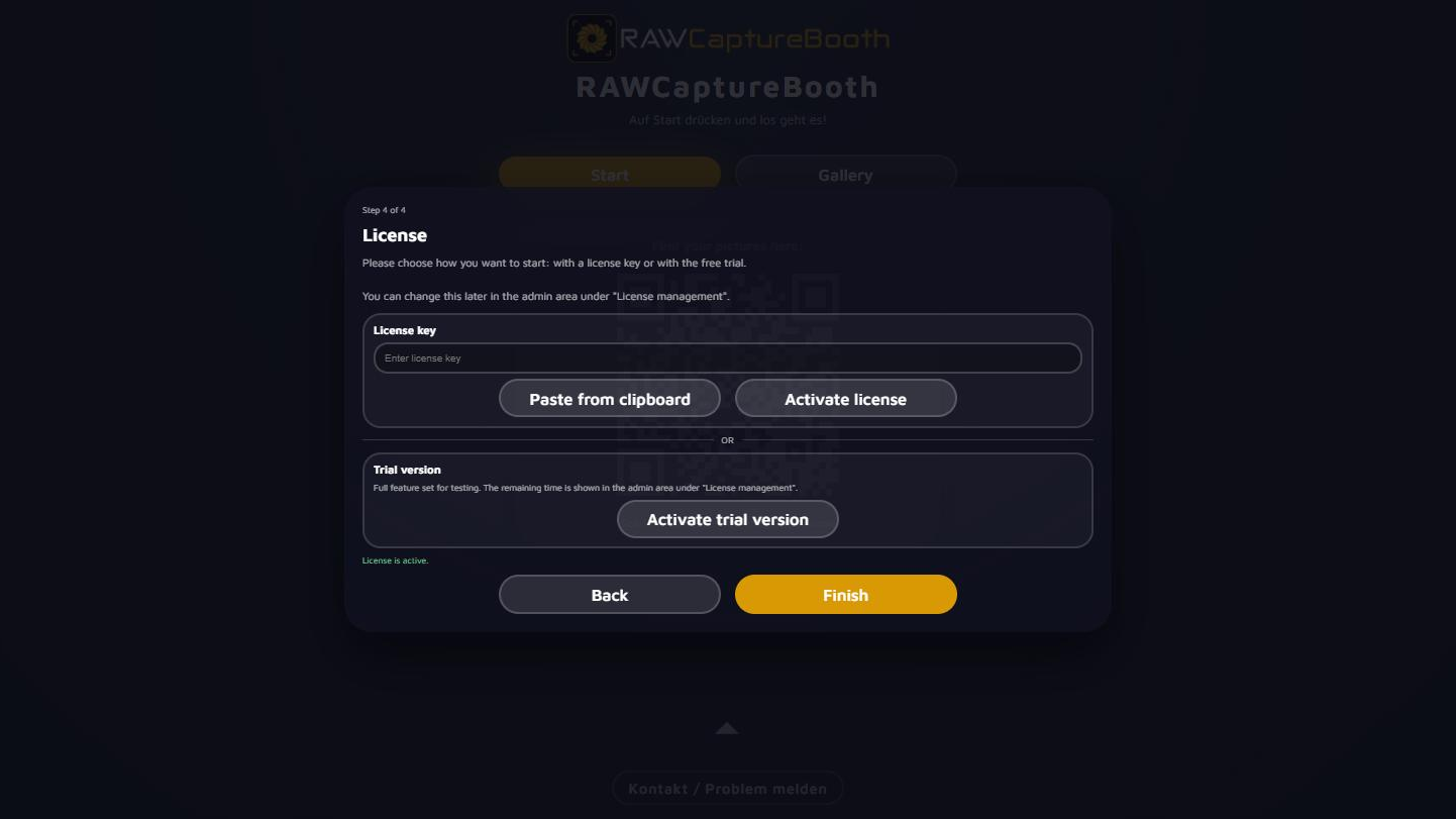 Fourth step of the setup assistant